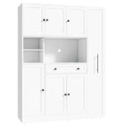 Credenza con piattaia, armadietto estraibile e cassetto