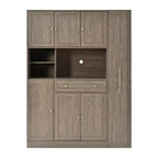 Credenza con piattaia, armadietto estraibile e cassetto