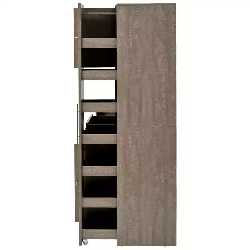 Credenza con piattaia, armadietto estraibile e cassetto
