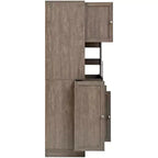 Credenza con piattaia, armadietto estraibile e cassetto