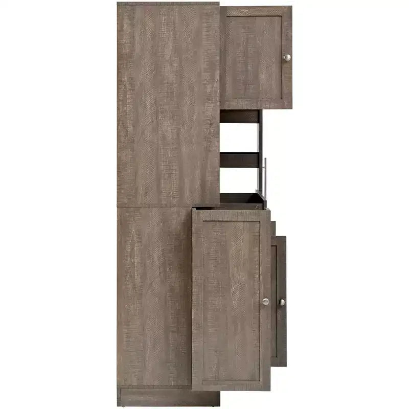 Credenza con piattaia, armadietto estraibile e cassetto