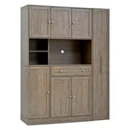 Credenza con piattaia, armadietto estraibile e cassetto