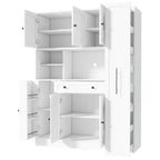 Credenza con piattaia, armadietto estraibile e cassetto