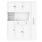 Credenza con piattaia, armadietto estraibile e cassetto