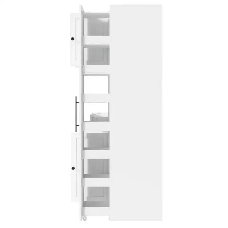 Credenza con piattaia, armadietto estraibile e cassetto