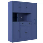 Credenza con piattaia, armadietto estraibile e cassetto