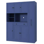 Credenza con piattaia, armadietto estraibile e cassetto