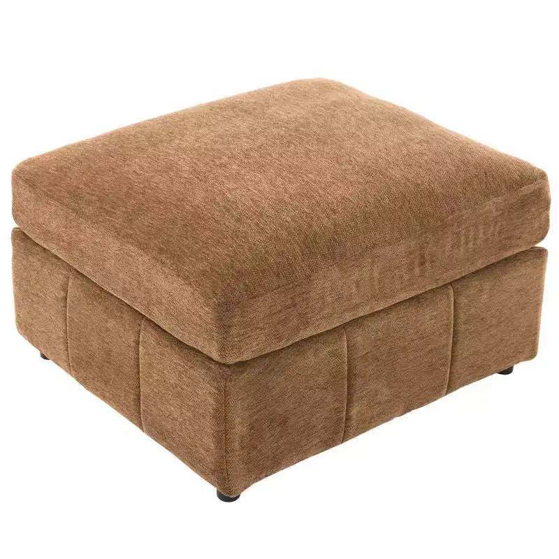 Divano Multifunzionale in ciniglia con Pouf Modulare, Porte USB e Porta Telefono