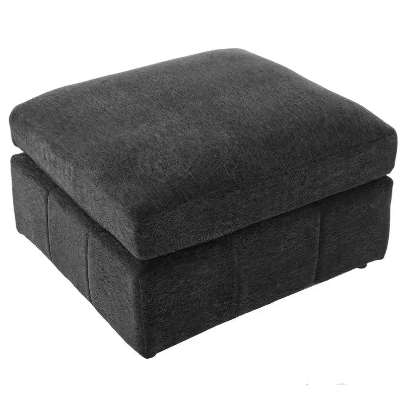 Divano Multifunzionale in ciniglia con Pouf Modulare, Porte USB e Porta Telefono