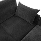 Divano Multifunzionale in ciniglia con Pouf Modulare, Porte USB e Porta Telefono