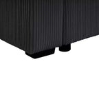 Divano componibile oversize in velluto a coste con chaise longue e tre morbidi cuscini decorativi