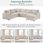 Divano componibile oversize in velluto a coste con chaise longue e tre morbidi cuscini decorativi