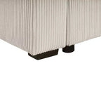 Divano componibile oversize in velluto a coste con chaise longue e tre morbidi cuscini decorativi