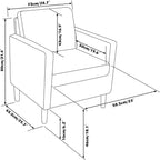 Set di 2 sedie Decor Linen Comfy con braccioli rotondi per soggiorno, sedia da lettura con schienale alto per soggiorno, camera da letto, sala d'attesa, grigio