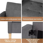 Set di 2 sedie Decor Linen Comfy con braccioli rotondi per soggiorno, sedia da lettura con schienale alto per soggiorno, camera da letto, sala d'attesa, grigio