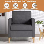 Set di 2 sedie Decor Linen Comfy con braccioli rotondi per soggiorno, sedia da lettura con schienale alto per soggiorno, camera da letto, sala d'attesa, grigio