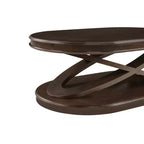 Tavolino da caffè in legno con base a X, tavolino ovale da cocktail da 44" con contenitore, tavolino centrale per divano