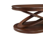 Tavolino da caffè in legno con base a X, tavolino ovale da cocktail da 44" con contenitore, tavolino centrale per divano