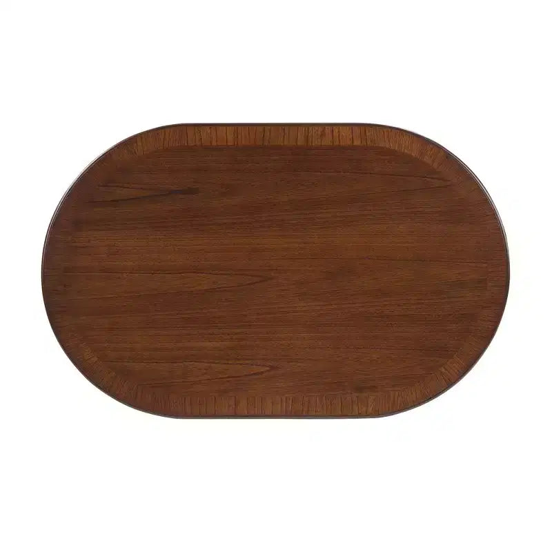 Tavolino da caffè in legno con base a X, tavolino ovale da cocktail da 44" con contenitore, tavolino centrale per divano
