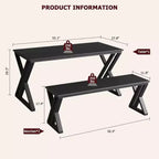Tavolo da Pranzo e Sedie a X 3 Pezzi - Durevole, Elegante, Salvaspazio, Facile da Pulire, Seduta Confortevole