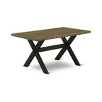 Tavolo da pranzo da 6 pezzi rettangolare con piano in legno massello con finitura rovere naturale, 1 panca, 4 sedie