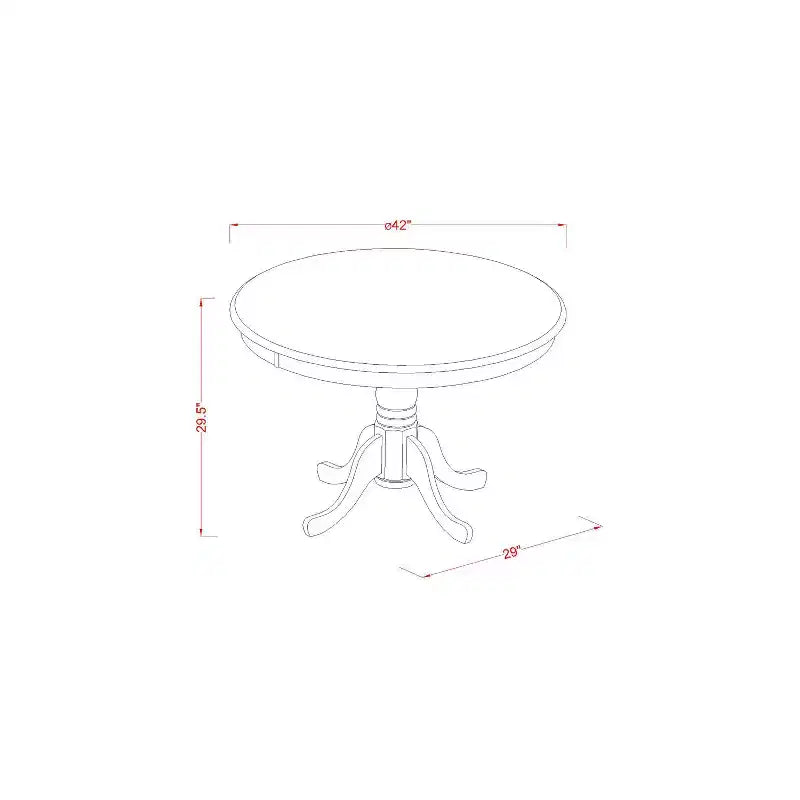 Tavolo da pranzo in legno massello con finitura rovere rustico a 5 pezzi con 4 sedie Parson - Set 4