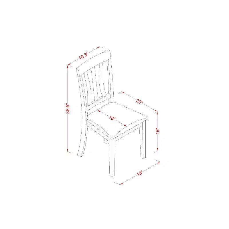 Tavolo da pranzo in legno massello con finitura rovere rustico a 5 pezzi con 4 sedie Parson - Set 4