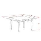 Set Sala da Pranzo 5 Pezzi con Piano in Legno Massello Finitura Bianco Lino - con Ribalte (4 Posti)