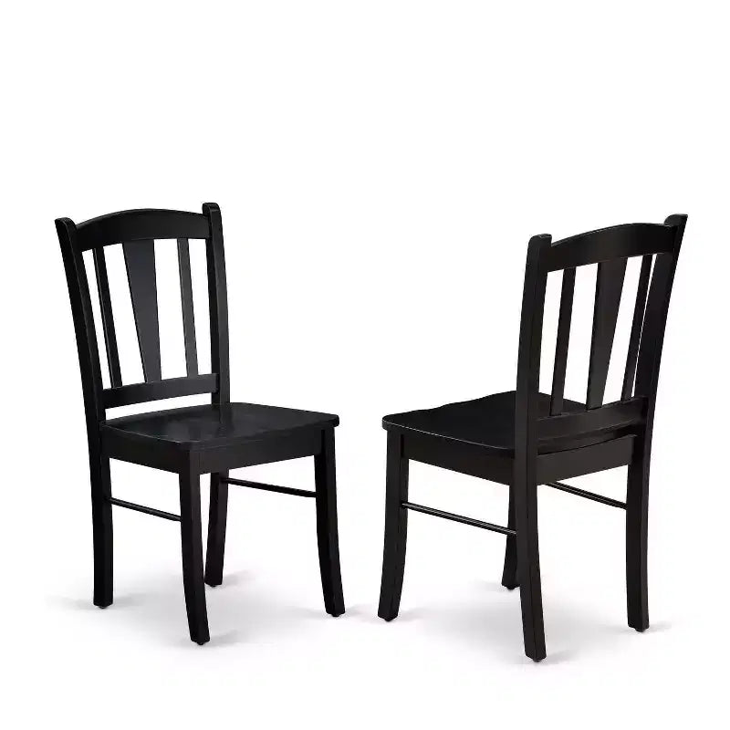 Tavolo da pranzo 5 pezzi con piano in legno massello e 4 sedie Parson, finitura bianco antico