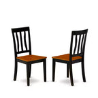 Set Tavolo da Pranzo a 3 Pezzi con Piano in Legno Massello Finitura Nera e Ciliegio con Ribalte