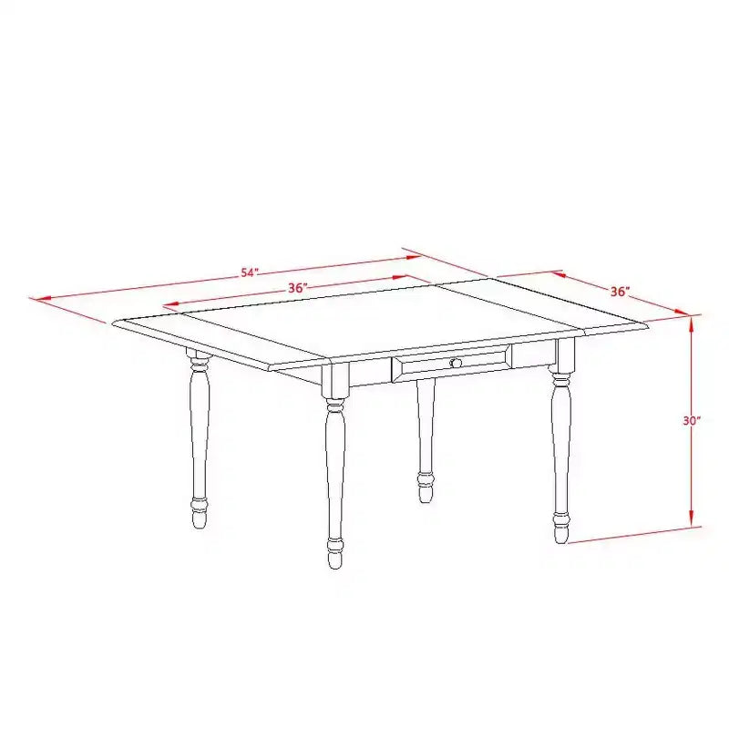 Set Tavolo da Pranzo a 3 Pezzi con Piano in Legno Massello Finitura Nera e Ciliegio con Ribalte