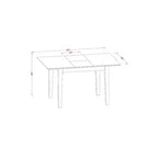 Tavolo da pranzo a 5 pezzi con ripiano in legno massiccio finitura marrone con 4 sedie Parson
