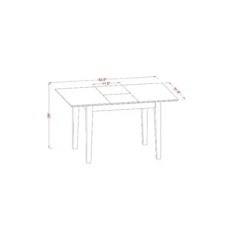 Set da pranzo da 3 pezzi con piano rettangolare in legno massello finitura rovere marrone naturale e prolunga a farfalla