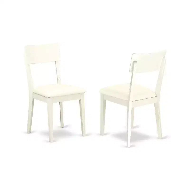 Set da pranzo Mid-Century - 3 pezzi tavolo e sedie - Finitura bianco lino - Tavolo da pranzo rotondo