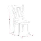 Tavolo da pranzo 5 pezzi con piano in legno massello finitura noce e 4 sedie Parson