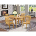 Tavolo da pranzo con piano in legno massello finitura anticata Jacobean a 5 pezzi con 4 sedie Parson