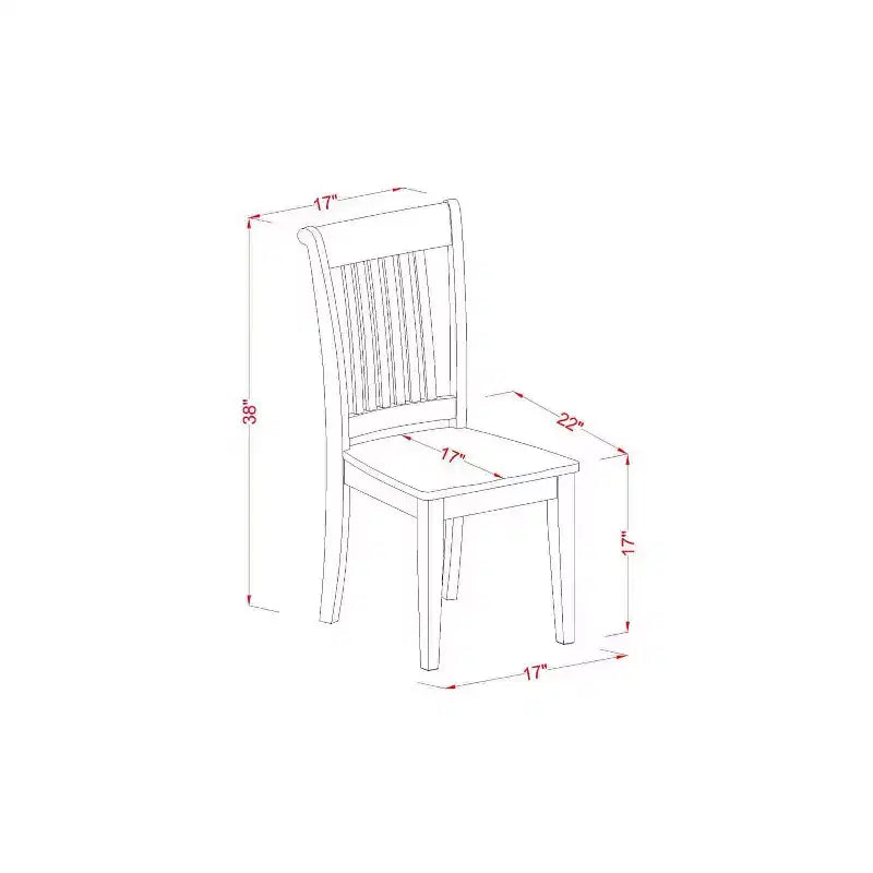 Tavolo da pranzo con piano in legno massello finitura anticata Jacobean a 5 pezzi con 4 sedie Parson