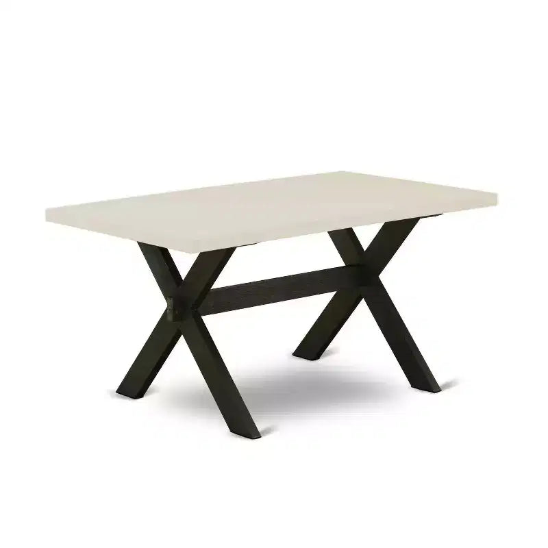 Tavolo da pranzo 5 pezzi con piano in legno massello finitura espresso e 4 sedie Parson