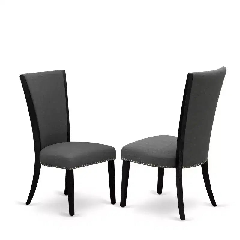 Tavolo da pranzo 5 pezzi con piano in legno massello finitura espresso e 4 sedie Parson
