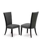 Tavolo da pranzo 5 pezzi con piano in legno massello finitura espresso e 4 sedie Parson