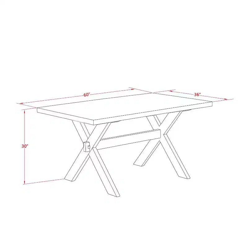 Tavolo da pranzo 5 pezzi con piano in legno massello finitura espresso e 4 sedie Parson