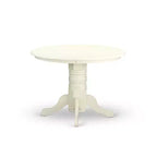 Round Dining Set 3pc - 42 Inch Table & 2 Chairs - Linen White Kitchen Dinette Set