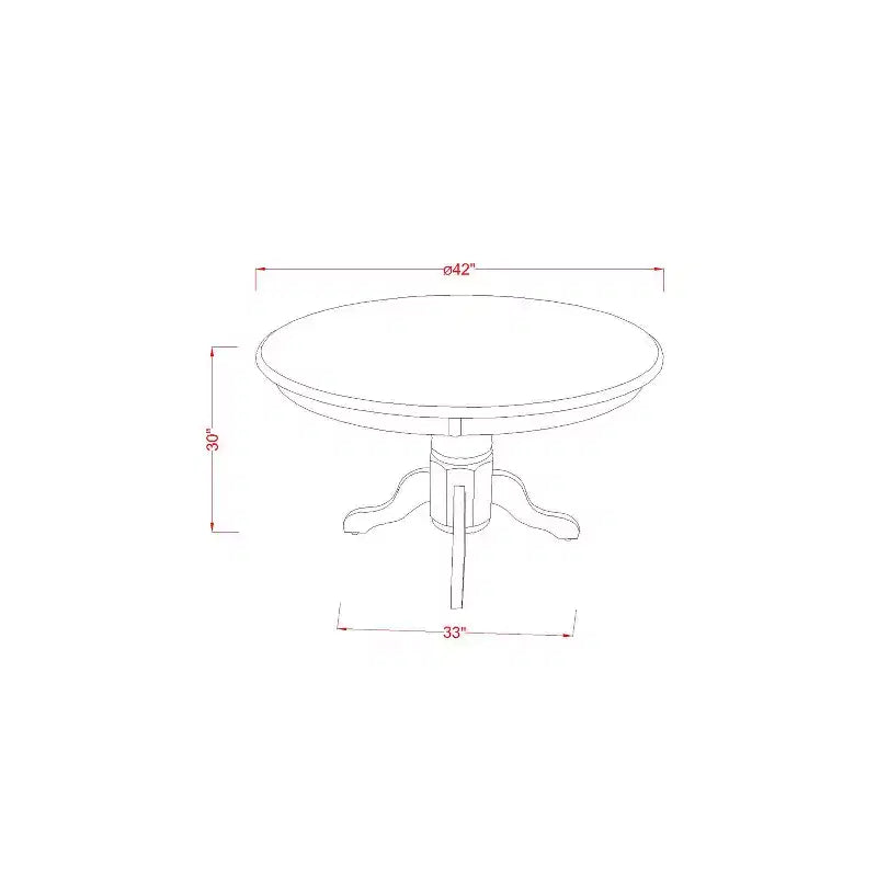 Tavolo da pranzo con piano in legno massello finitura Jacobean invecchiato e 4 sedie, 5 pezzi