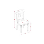 Tavolo da pranzo con piano in legno massello finitura Jacobean invecchiato e 4 sedie, 5 pezzi