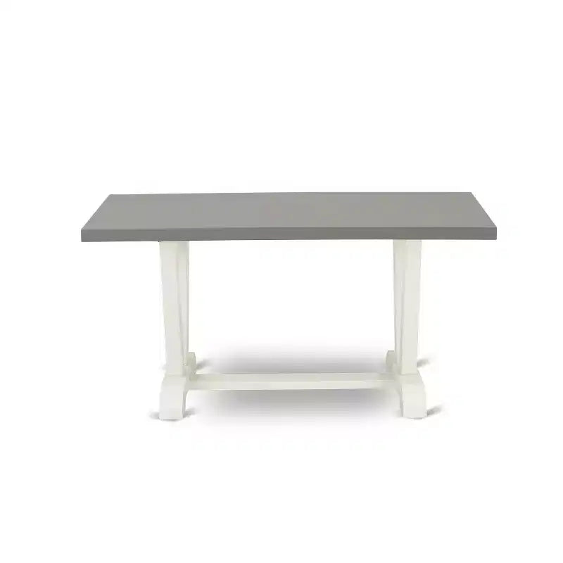 Tavolo da pranzo a 5 pezzi con ripiano in legno massello finitura cappuccino e 4 sedie Parson