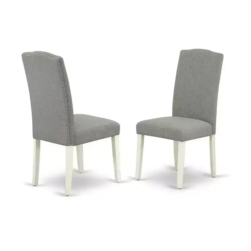 Tavolo da pranzo a 5 pezzi con ripiano in legno massello finitura cappuccino e 4 sedie Parson