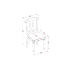 Tavolo da pranzo con piano in legno massello e 4 sedie, finitura Buttermilk e Cherry, 5 pezzi