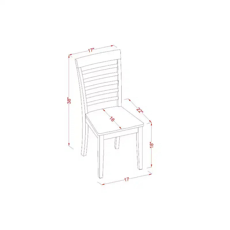 Set da pranzo da 5 pezzi con tavolo e 4 sedie in legno massello finitura cappuccino
