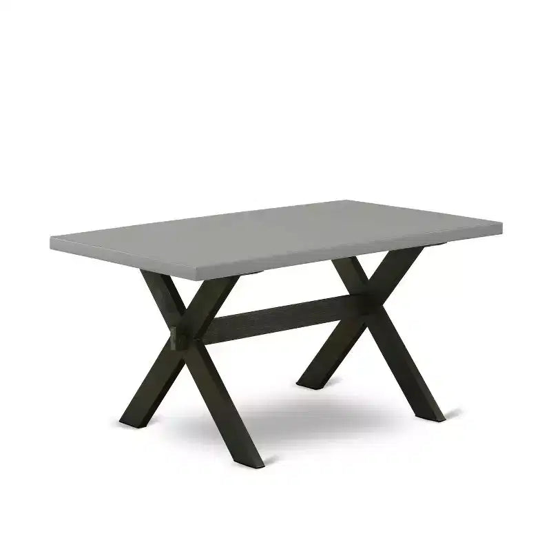 Tavolo da pranzo rettangolare a 7 pezzi con piano in legno massello di rovere naturale e 6 sedie Parson