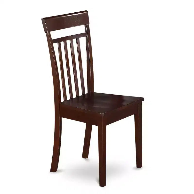 Set da pranzo in 5 pezzi con piano in legno massello finitura mogano - con alette a ribalta - 4 posti a sedere